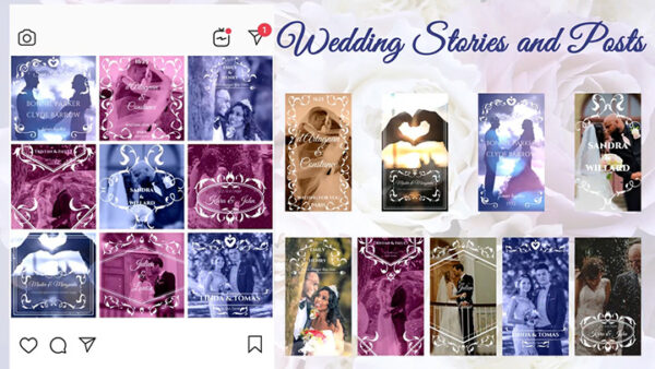 تصویر دانلود پروژه آماده افتر افکت - استوری و پست اینستاگرام Wedding Stories And Posts